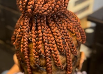 Intricate braid style at Natural Beauty by Jeanette in Charlotte, North Carolina, US.