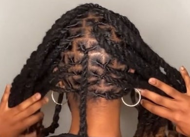 Intricate hair twists styled at Natural Beauty by Jeanette, Charlotte, North Carolina, US.