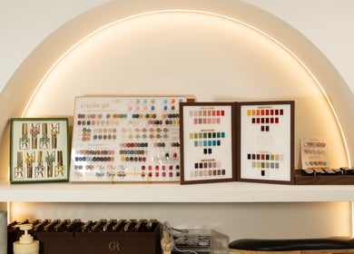 Nail polish and art sample display at Dumi Lash, Singapore, Singapore, SG.