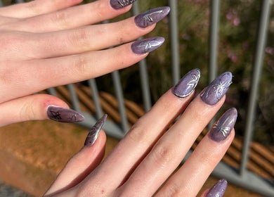 Lavender nail art at Mirrorball Beauty, Wandi, Western Australia, AU.