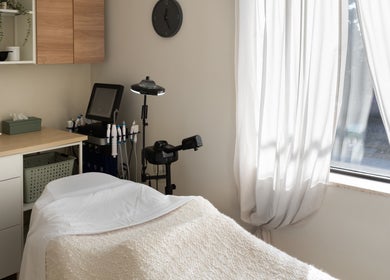 Peaceful treatment room at Royal York Holistic Med Spa, Toronto, Ontario, CA, designed for relaxation and care.