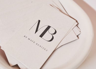 Business cards at Maria Benitez Nails Studio, Camperdown, New South Wales, AU, showcasing elegant branding.