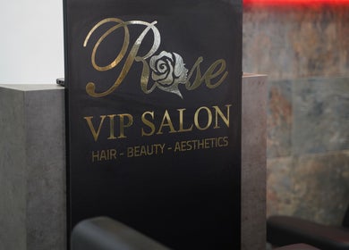 Rose VIP Salon entrance featuring an elegant sign in Paisley, Scotland, GB.