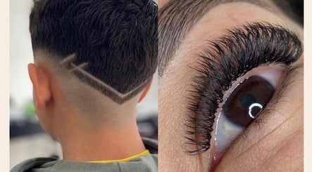 Corte de cabelo moderno e extensão de pestanas em J.E Estetica e Barbearia, Amora, Setúbal, PT.