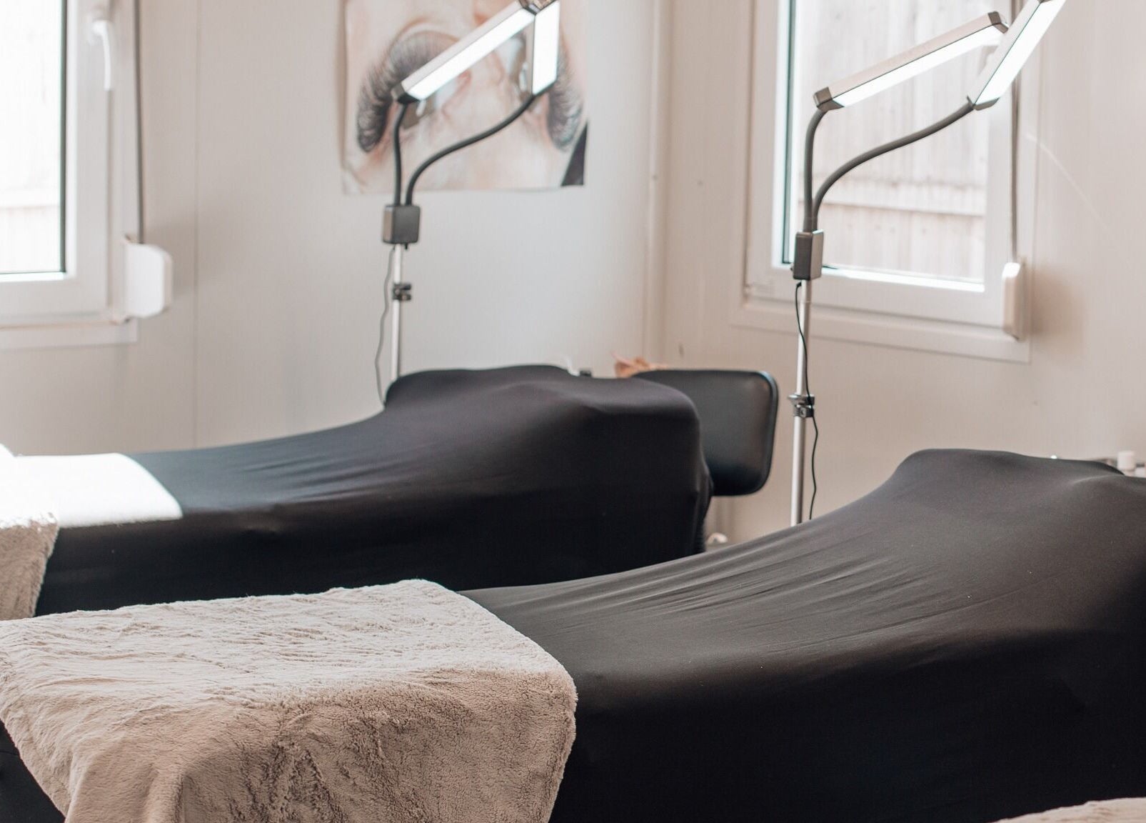 Tranquil treatment beds at Pretty Little Lashes & Aesthetics Ltd Burton Latimer, England, GB.