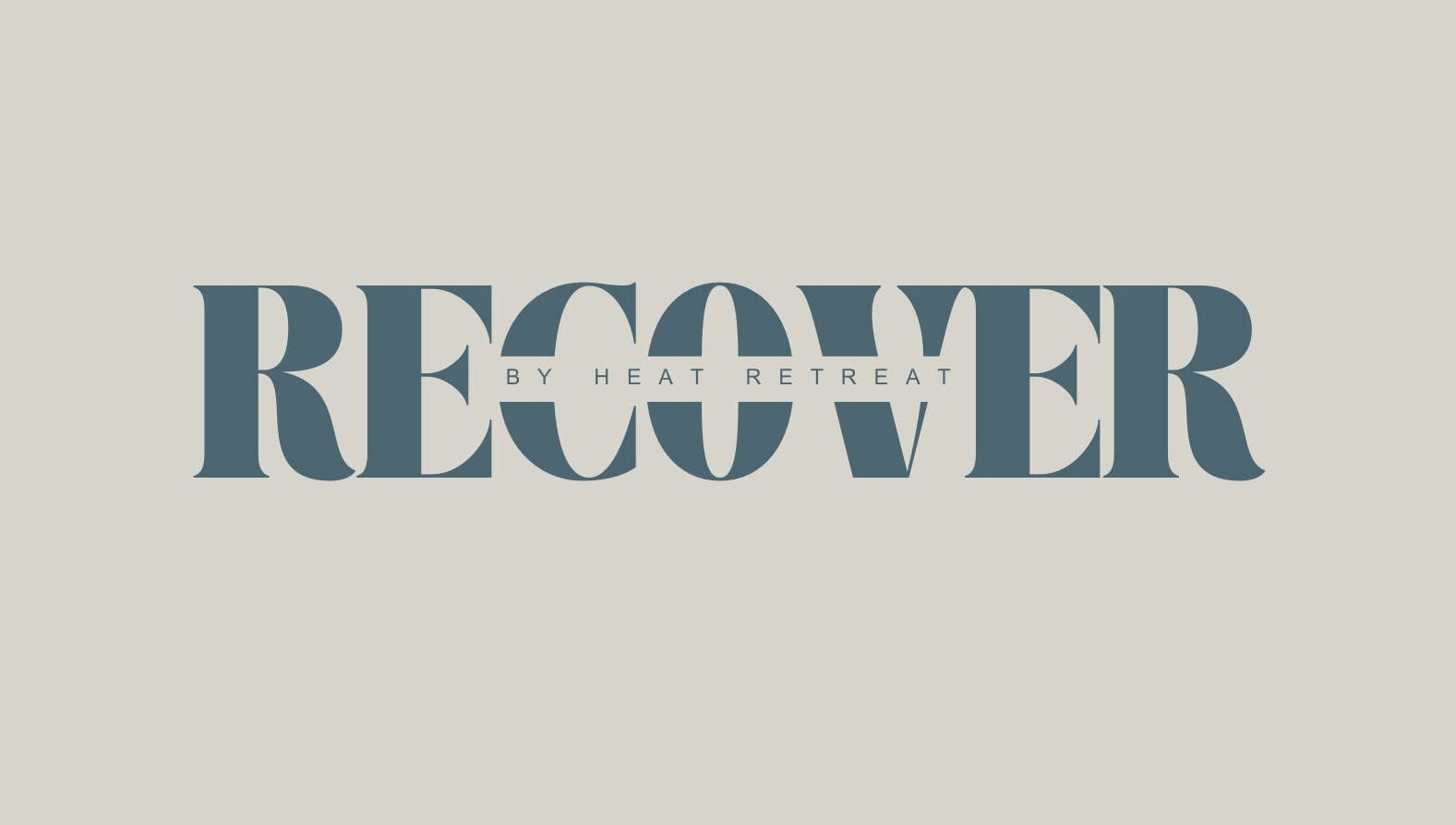 Recover by Heat Retreat logo in Mount Maunganui, Bay Of Plenty Region, NZ. Elegant and calming design.