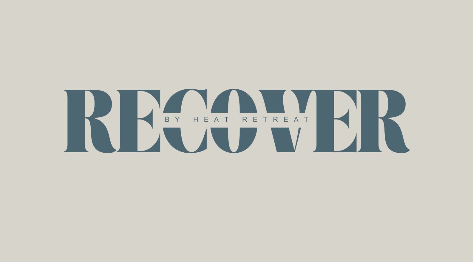 Recover by Heat Retreat logo in Mount Maunganui, Bay Of Plenty Region, NZ. Elegant and calming design.