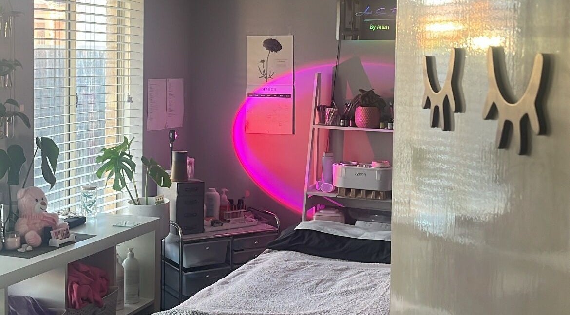 Cozy treatment room at Angel Eyes Beauty By Arien, Halls Head, WA, with soft lighting and spa essentials.