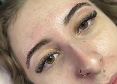 Close-up of eyelash extensions at Angel Eyes Beauty By Arien, Halls Head, Western Australia, AU.