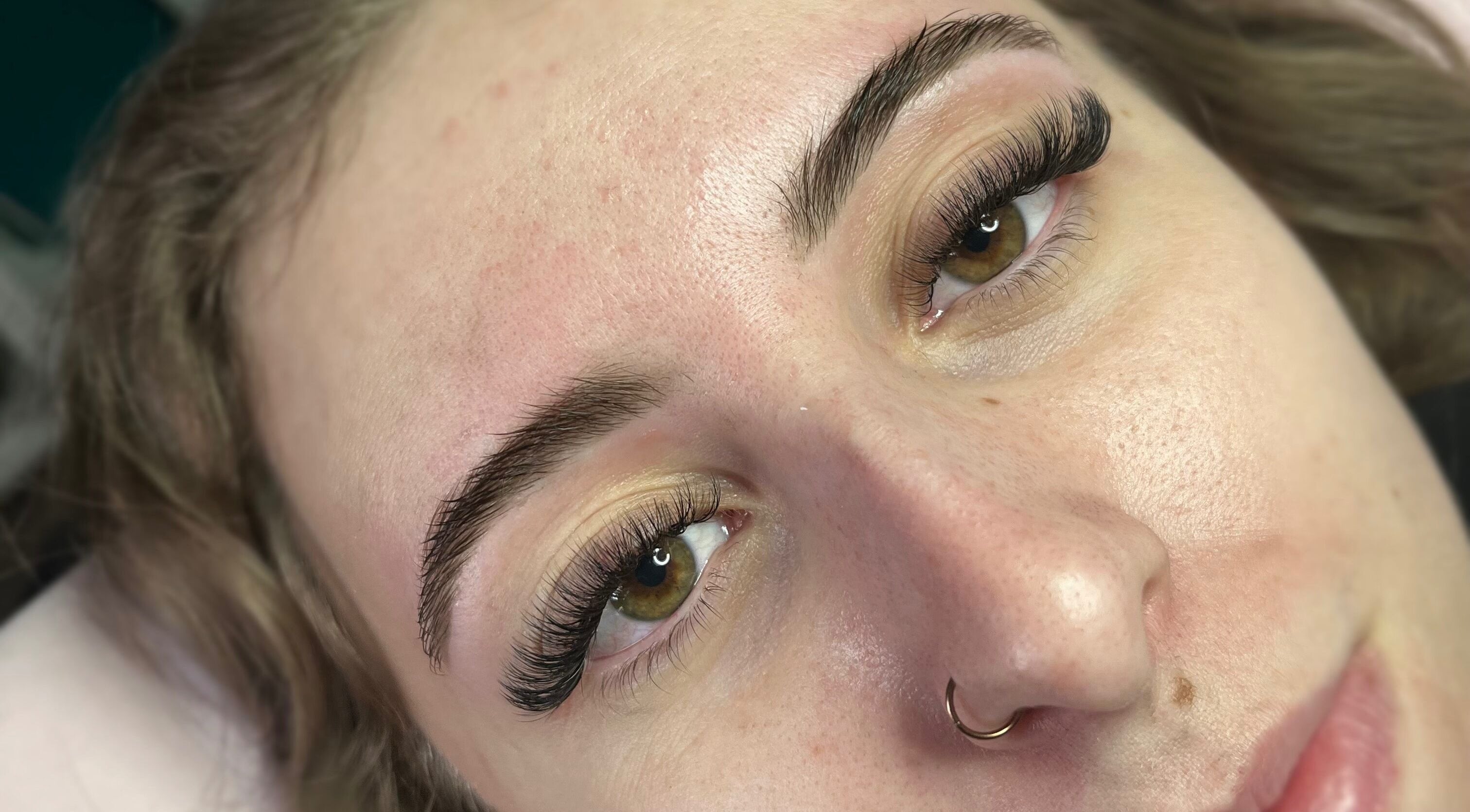 Close-up of eyelash extensions at Angel Eyes Beauty By Arien, Halls Head, Western Australia, AU.