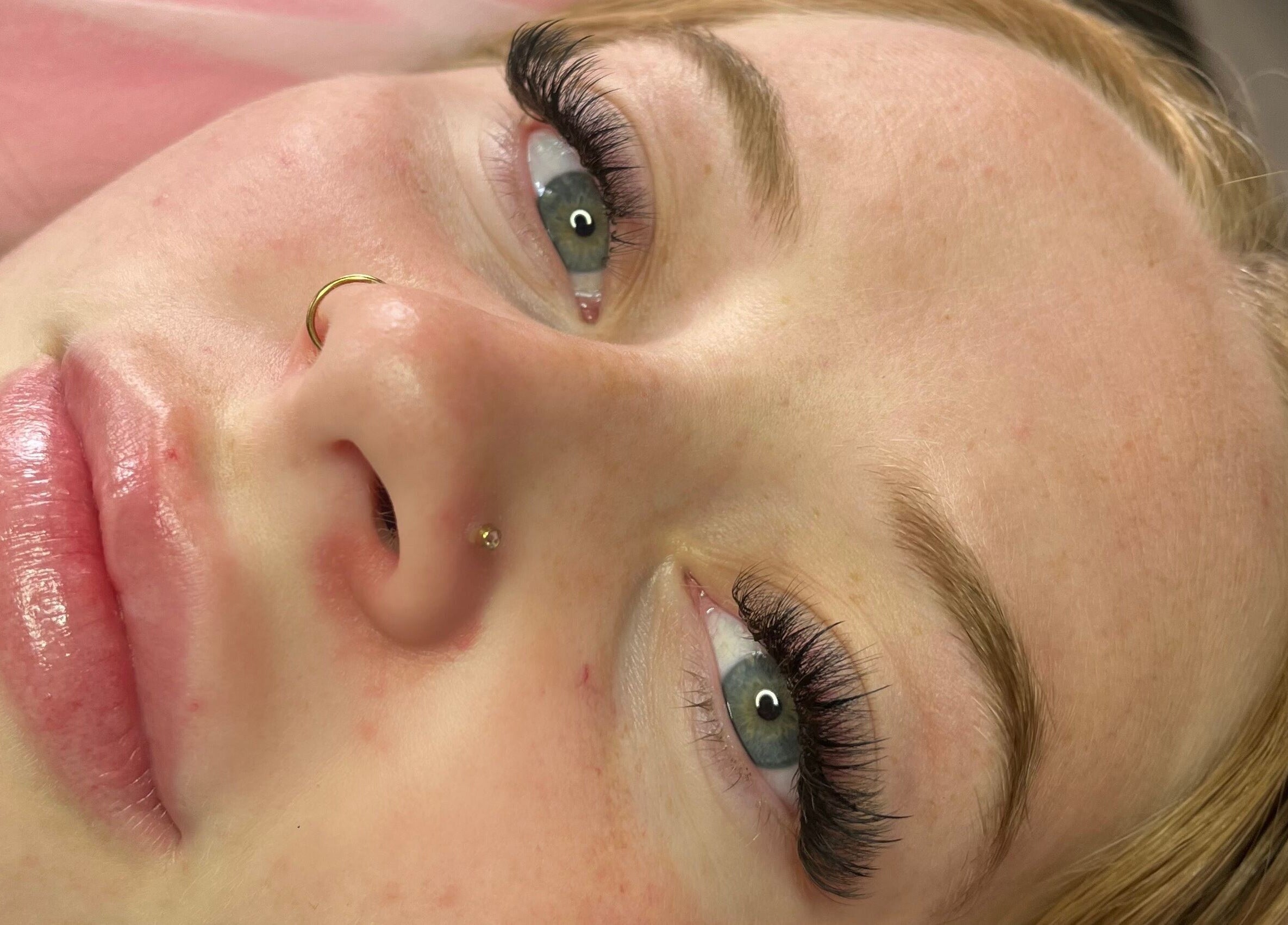 Close-up of eye with voluminous lashes at Angel Eyes Beauty By Arien, Halls Head, Western Australia, AU.