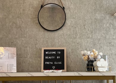 Entrance at Beauty by Freya Elise, featuring a stylish welcome display in Leatherhead, England, GB.