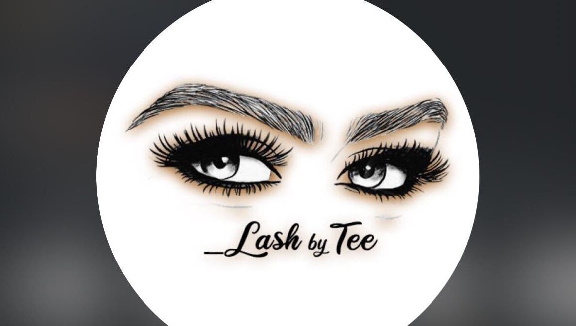 Stylized eye illustration featuring Lashbytee branding in Birmingham, England, GB.