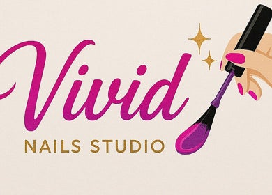 Vivid Nails Studio logo featuring a nail polish brush in St. Michael, Saint James, BB.