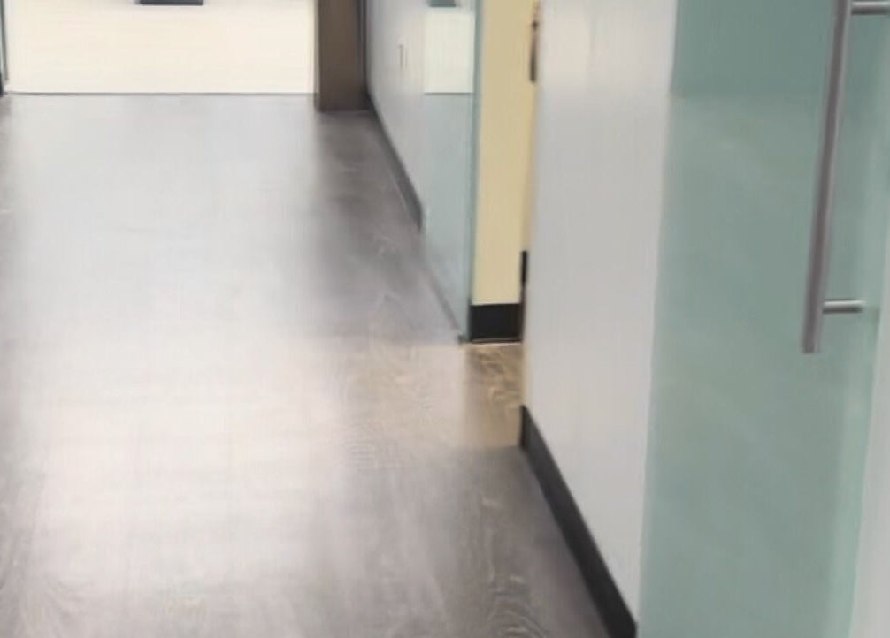 Modern hallway at Beyond Beauty & Spa LLC, Royal Palm Beach, Florida, US.