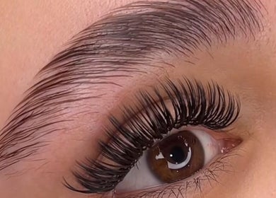 Close-up of expertly done eyelashes at Elite Beauty Studio, Browns Plains, Queensland, AU.