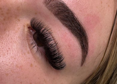Closeup of perfectly styled eyelashes at Elite Beauty Studio, Browns Plains, Queensland, AU.