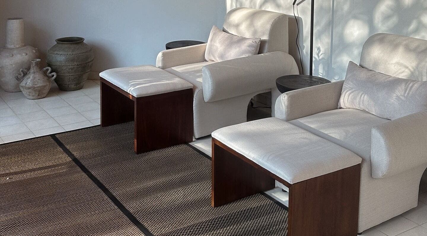 Relaxation chairs at Studio SAMĀ Nails & Coffee [Nyuh Kuning] in Bali, Bali, ID with natural light and decor.