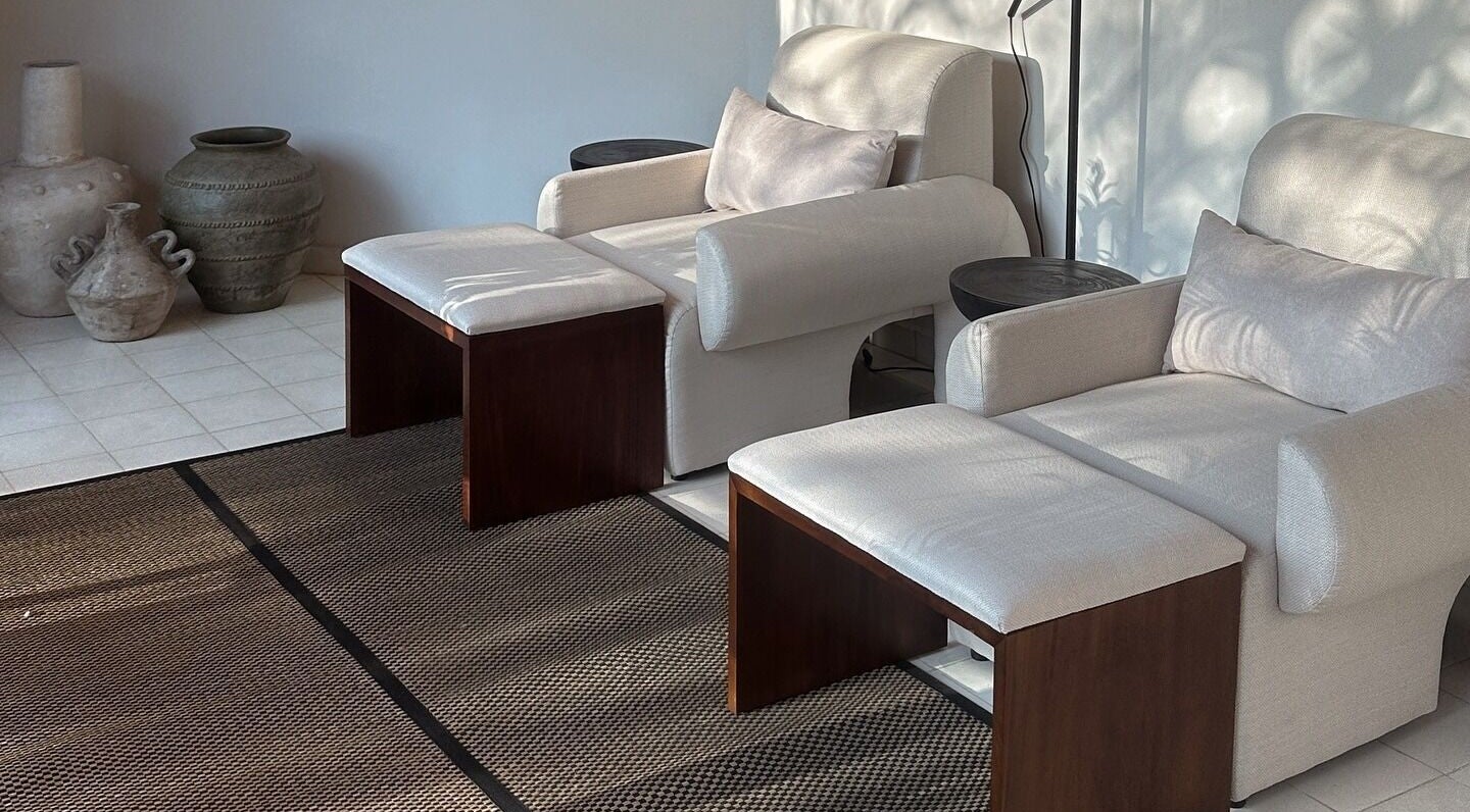 Relaxation chairs at Studio SAMĀ Nails & Coffee [Nyuh Kuning] in Bali, Bali, ID with natural light and decor.