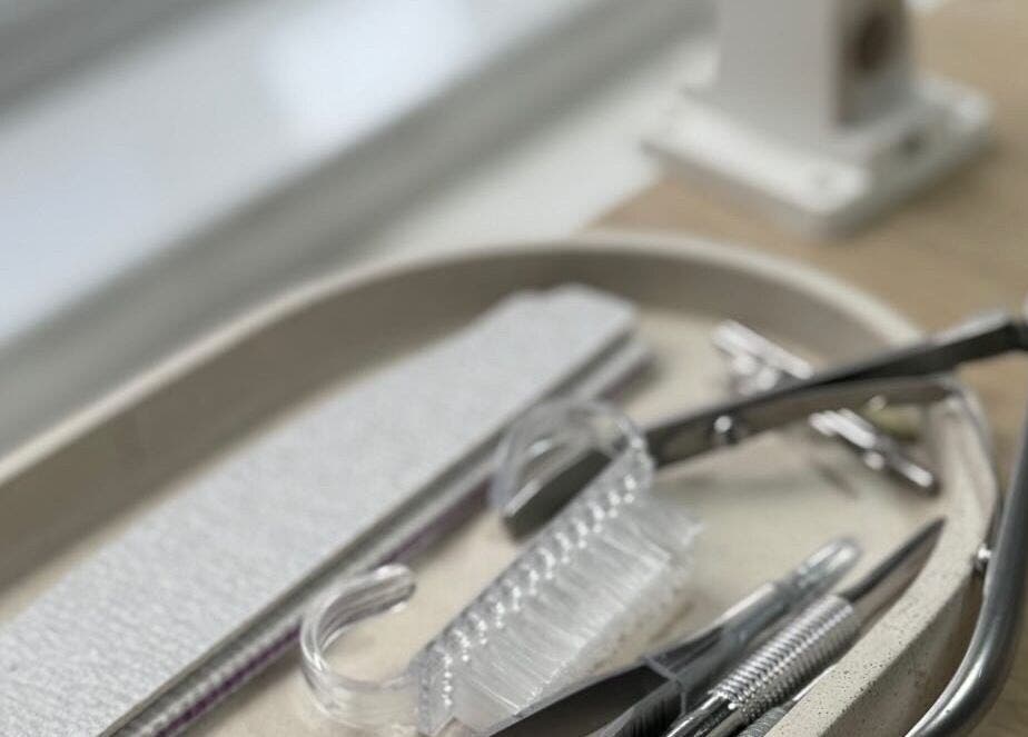 Close-up of manicure tools at B By Sam, Carlisle, England, GB for quality nail services.