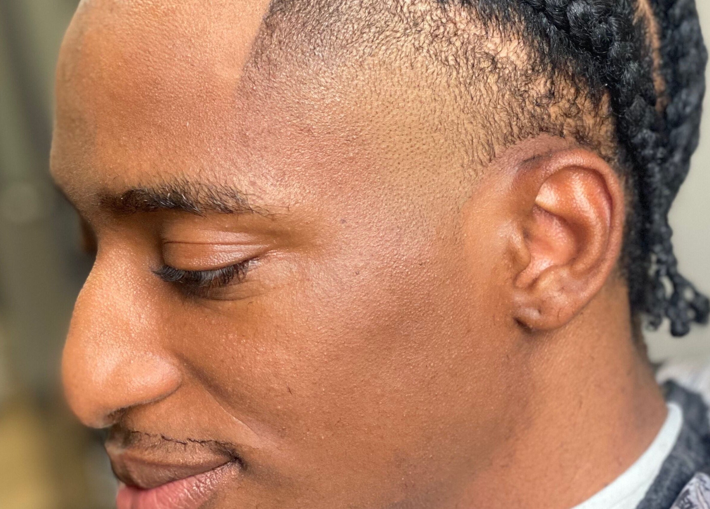 Close-up of styled braids at Jesus in da Cut ™️, Berrien Springs, Michigan, US.