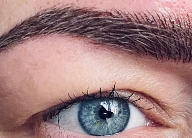 Close-up of well-groomed eyebrow at Infinity Brows, Poole, England, GB.