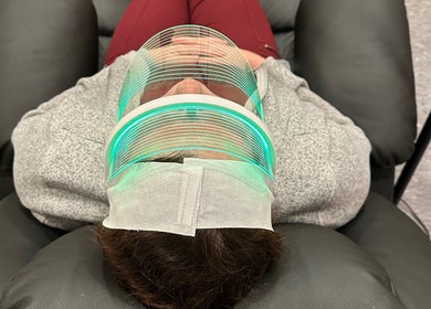 Relaxing LED facial treatment at The Modern Beauty Lounge, LLC in Inman, South Carolina, US.
