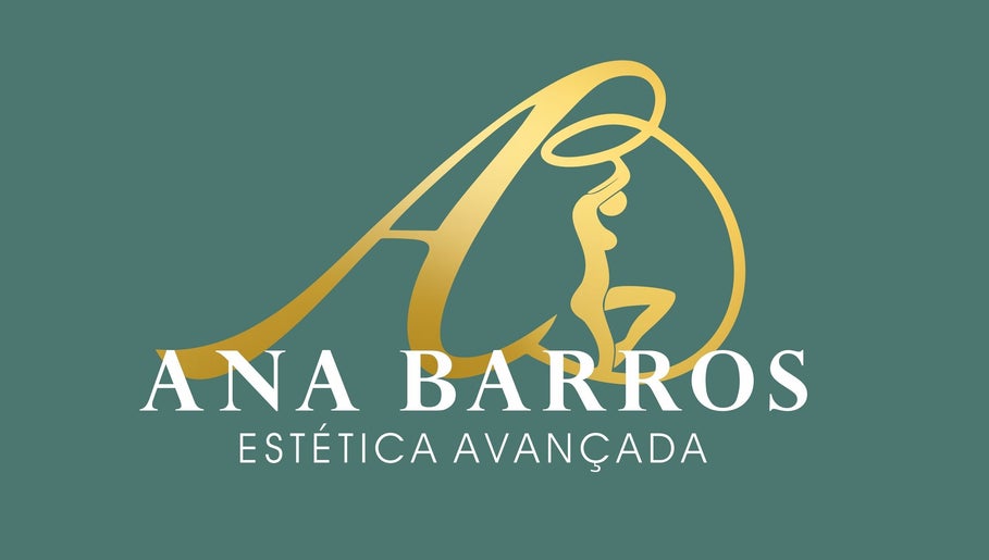 Logotipo elegante de Ana Barros Estética em Penafiel, Porto, PT com design em dourado.