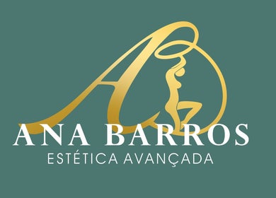 Logotipo elegante de Ana Barros Estética em Penafiel, Porto, PT com design em dourado.