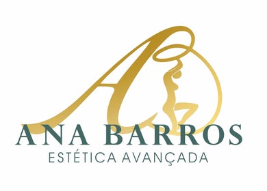 Logotipo elegante de Ana Barros Estética em Penafiel, Porto, PT, com design dourado e sofisticado.