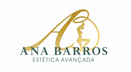 Logotipo elegante de Ana Barros Estética em Penafiel, Porto, PT, com design dourado e sofisticado.