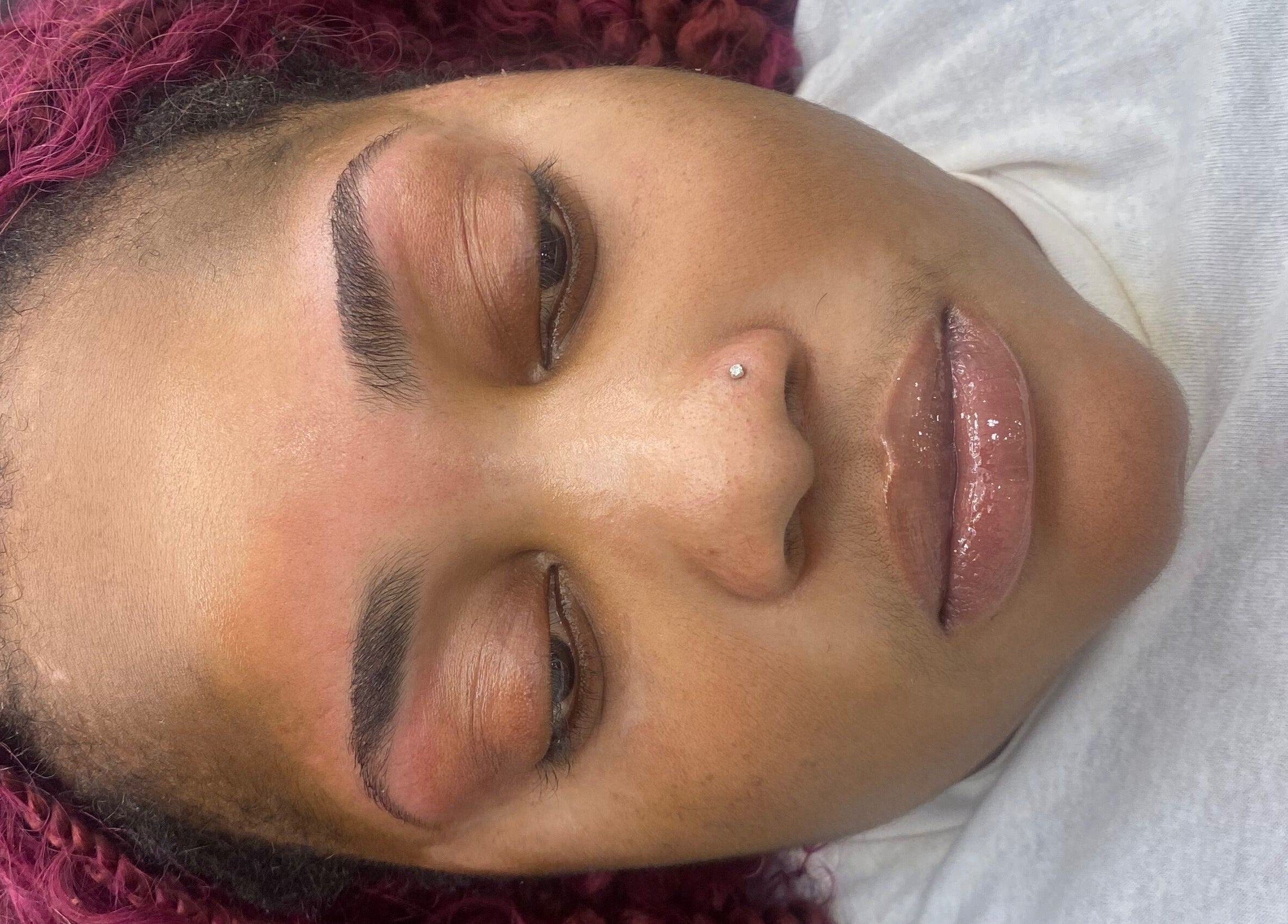 Freshly shaped brows at SkinDeep in Nassau, New Providence, BS, showcasing expert beauty treatment.