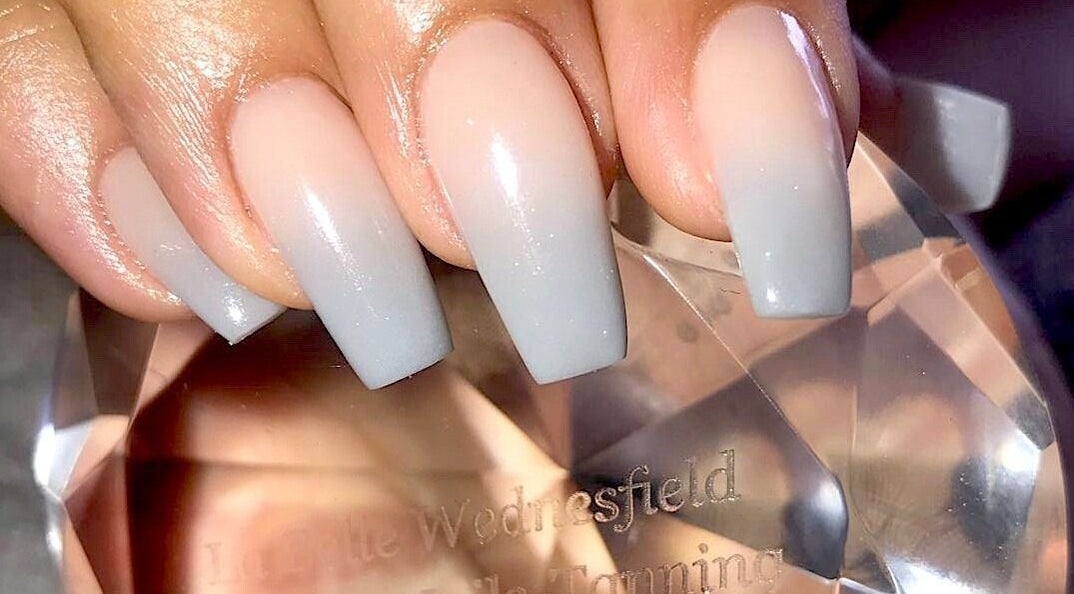 Manicured nails at La Belle, Wolverhampton, England, GB, showcasing elegant nail artistry.