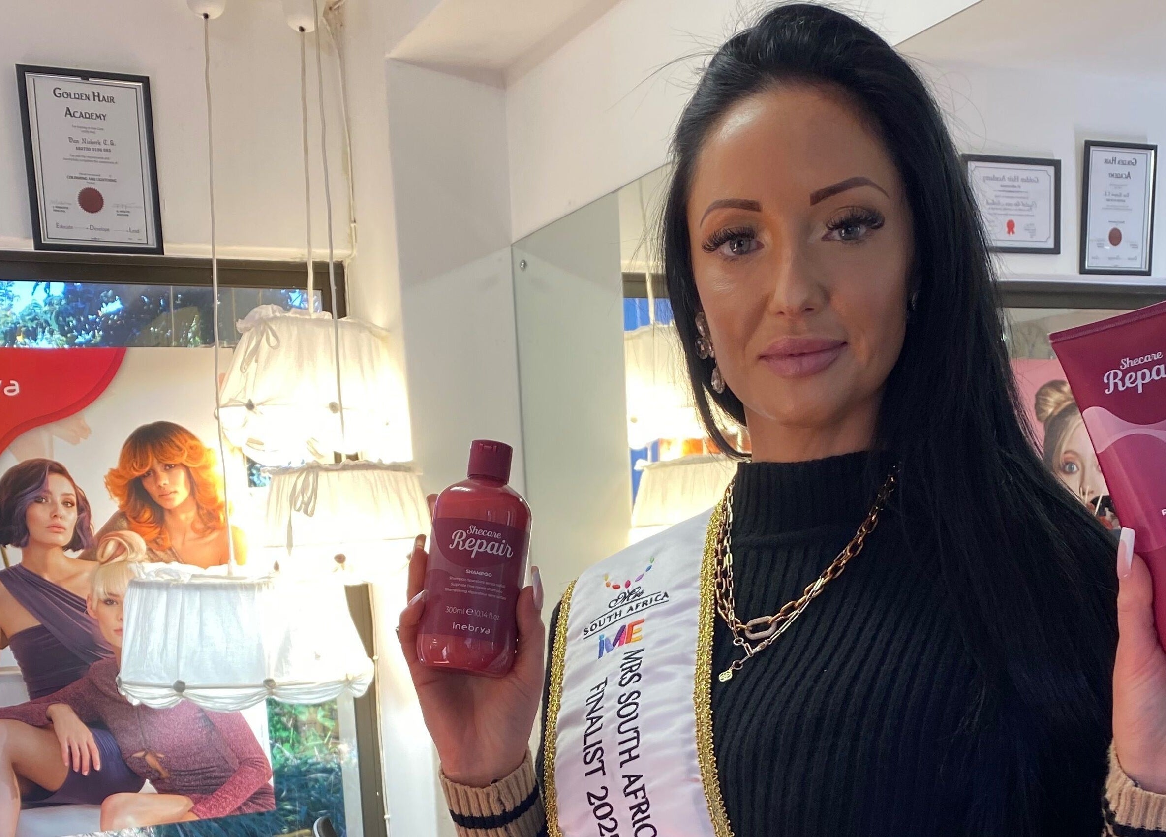 Professional showcasing Inebrya products at Hair Trendz by Crystal, Ballito, Kwazulu-natal, ZA.