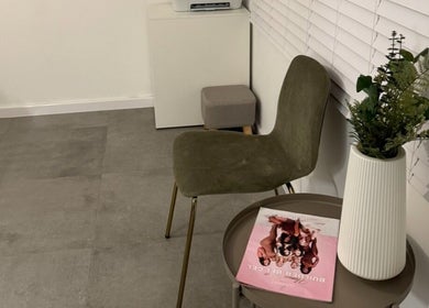 Calming waiting area at Beauty By Imogen, Oxspring, England featuring stylish decor and seating.