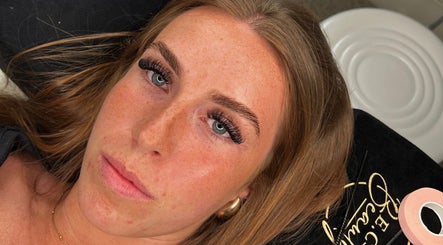 Woman showcasing lush lashes at E.C Beauty, Burton-on-trent, England, GB.
