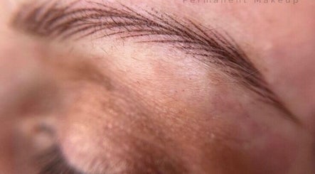 Close-up of perfectly shaped eyebrows showcasing microblading at JKA Glamour Beauty, Bray, County Dublin, IE.
