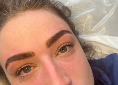 Close-up of beautifully shaped eyebrows at JKA Glamour Beauty, Bray, County Dublin, IE.