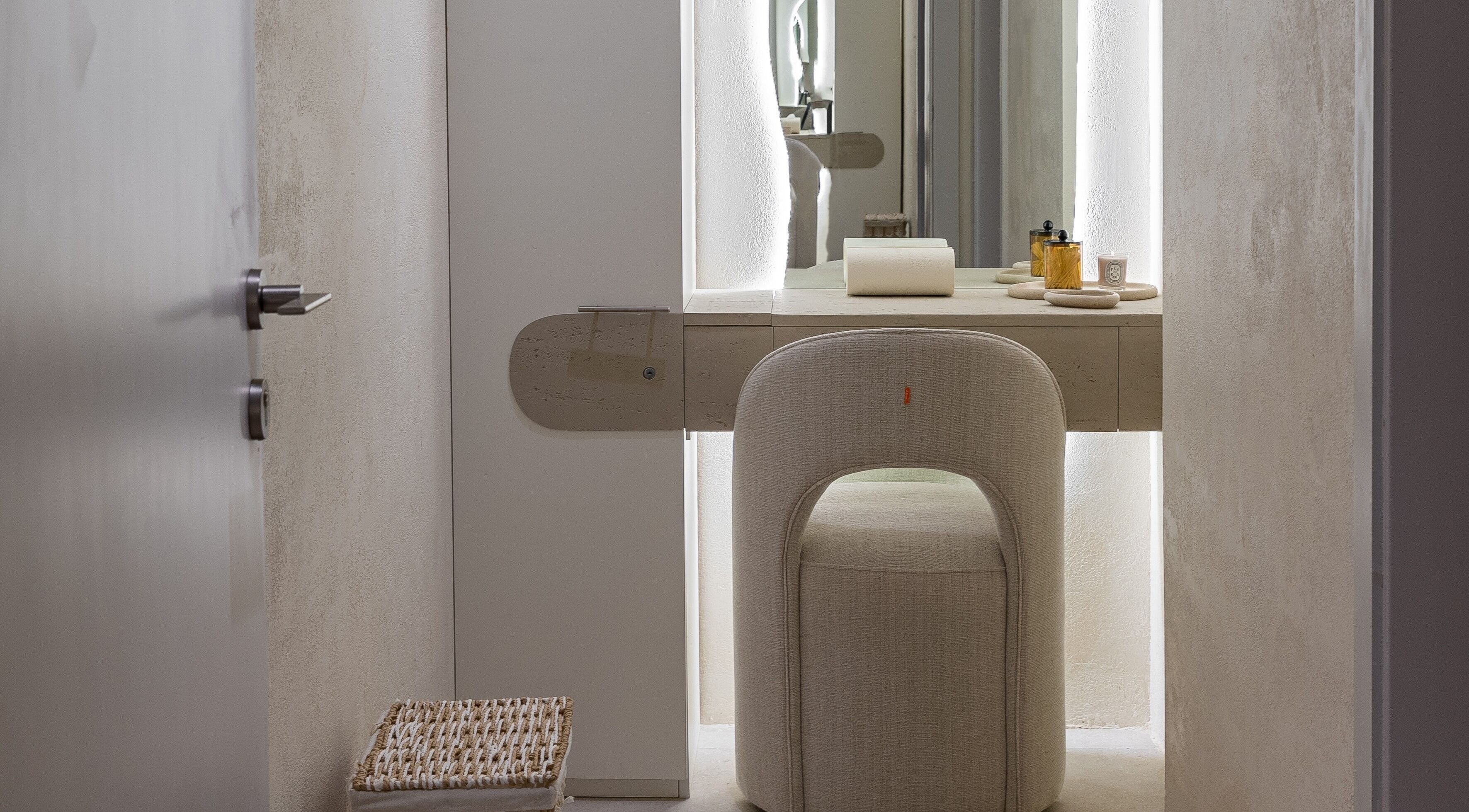 Elegant spa seating area at Treat Men's Luxury Spa, Riyadh, Riyadh Province, SA with chic minimal decor.