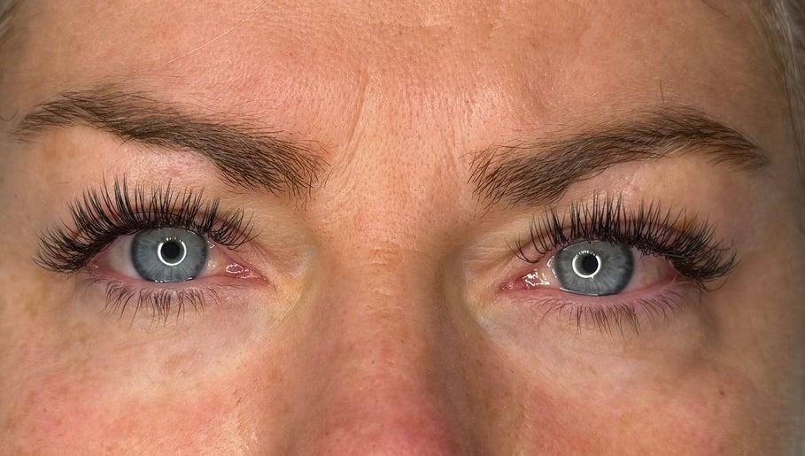 Close-up of lash extensions by Lashes By Lex (Mobile Lash Tech) in Giltbrook, England, GB.