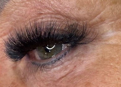 Close-up of glamorous eyelash extensions by Lashes By Lex (Mobile Lash Tech) in Giltbrook, England, GB.