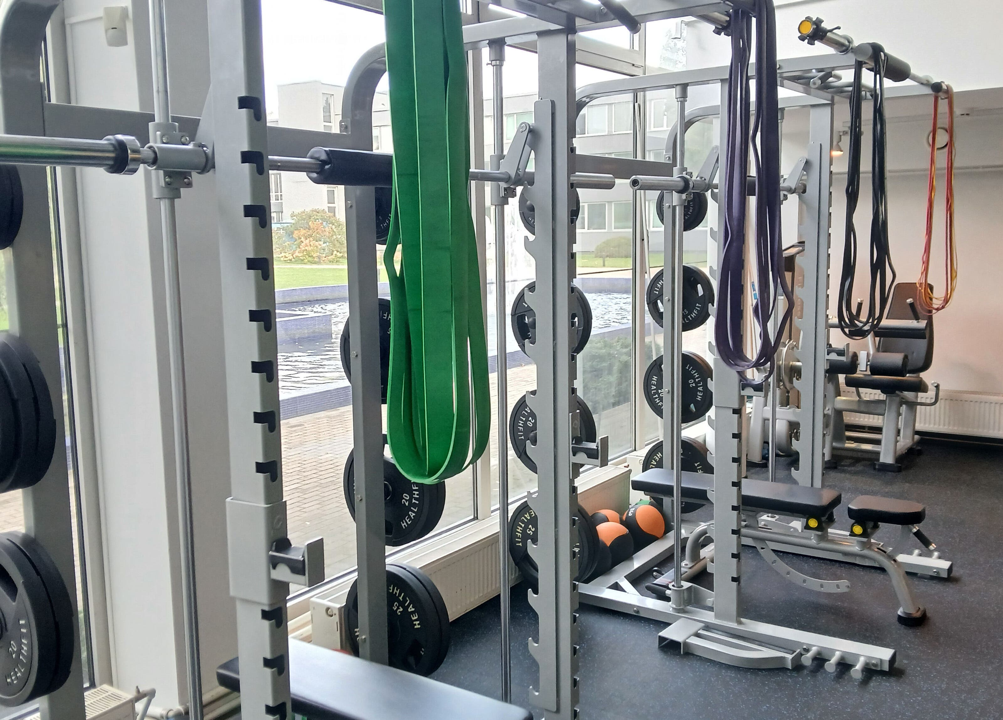 Modern gym equipment at Vantis Sporta un veselības centrs, Rīga, LV, perfect for diverse workouts.