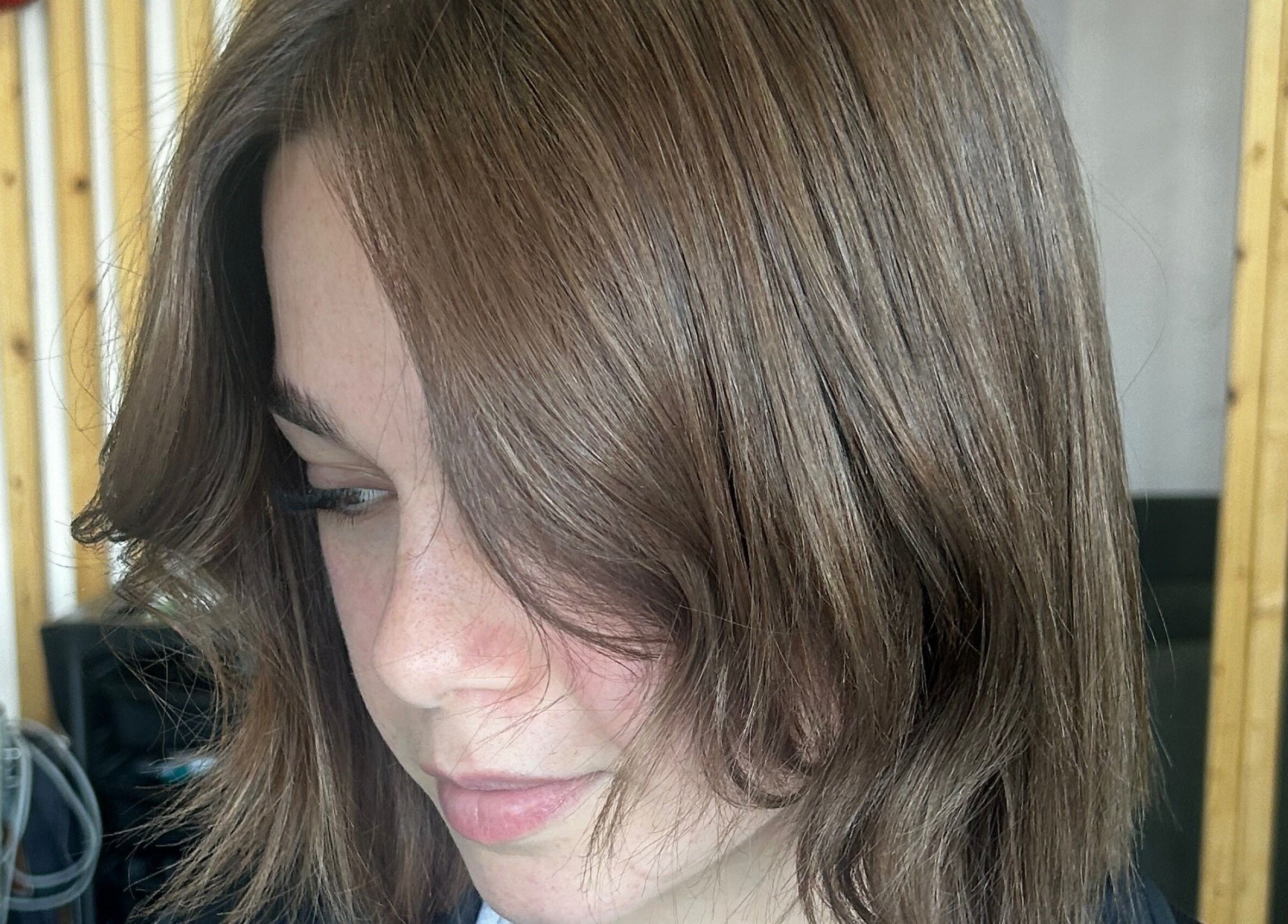 Stylish brunette haircut at Tease by Laura, Budgewoi, New South Wales, AU.