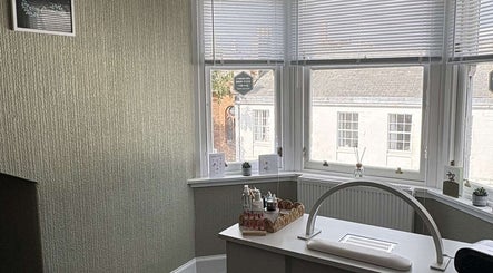 Elliebbeauty nail station with natural light in Dumfries, Scotland, GB offering a serene manicure experience.