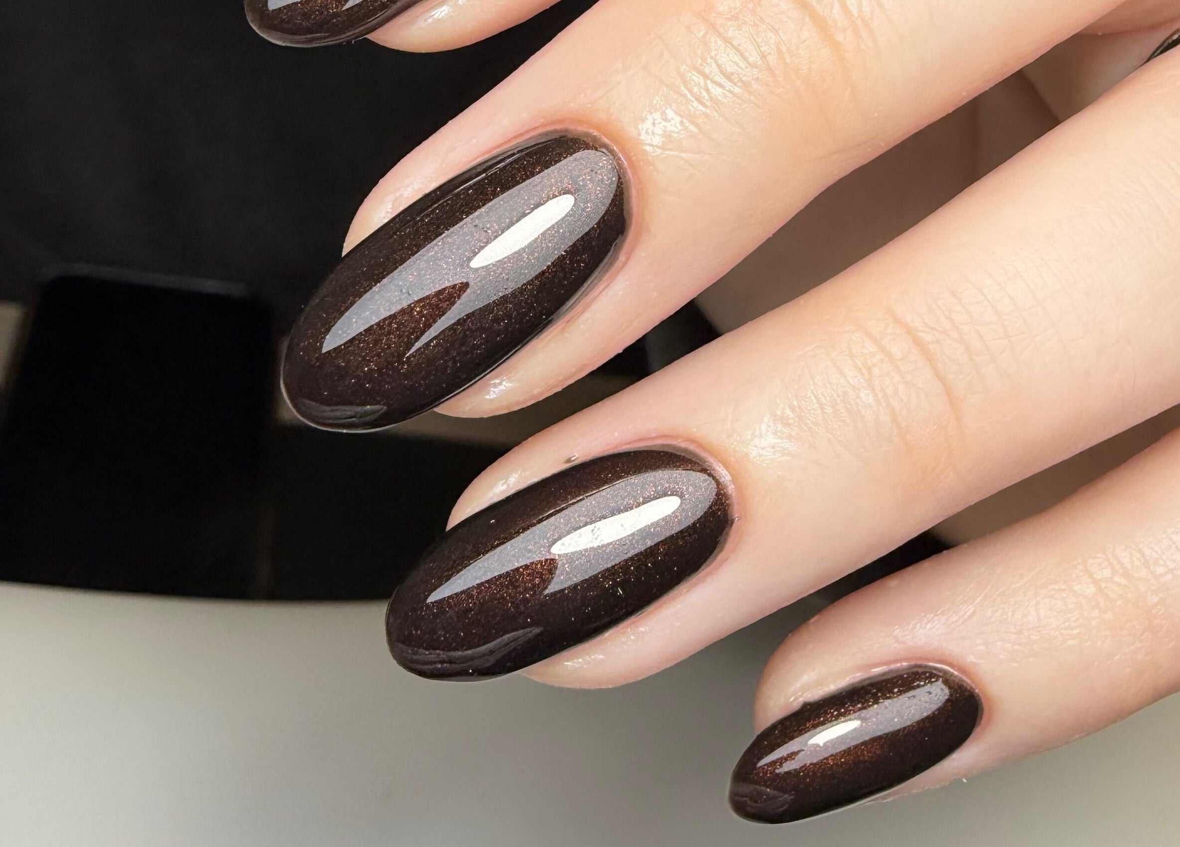 Elegant brown nails by Nails By Lara, Nottingham, England, GB. Perfect stylish manicure.
