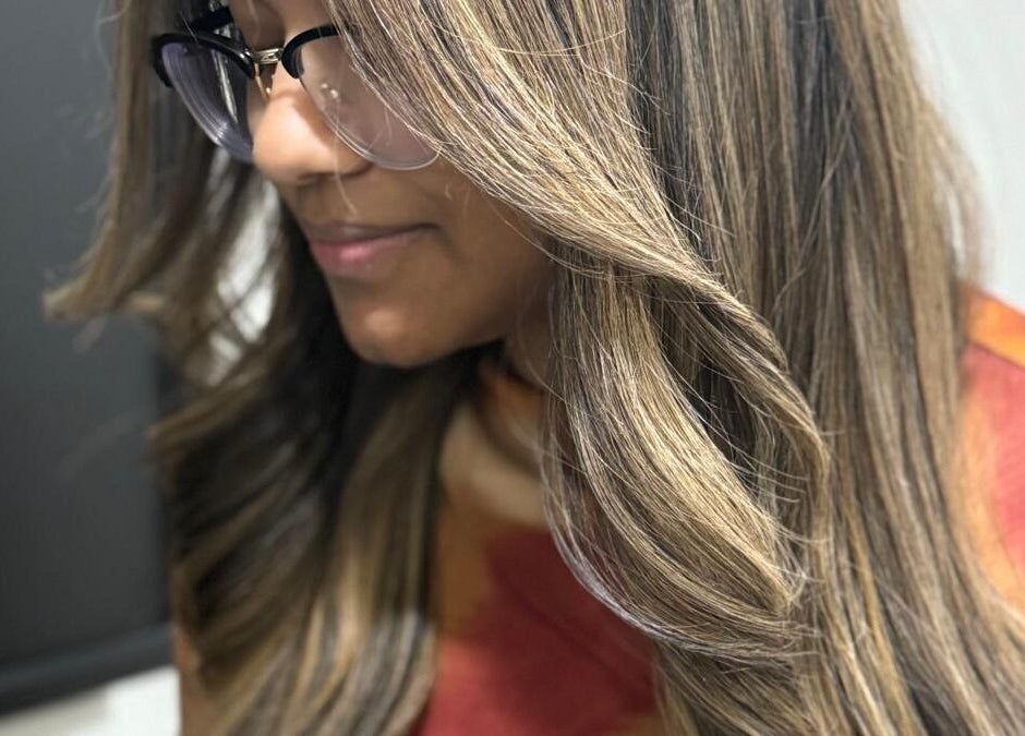 Stylishly colored hair at BrighTouch, New York, New York, US salon, showcasing expert haircare services.