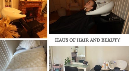 Relaxing salon scenes at Haus of Hair & Beauty, The Vines, Western Australia, AU showcasing a wash basin and treatment bed.