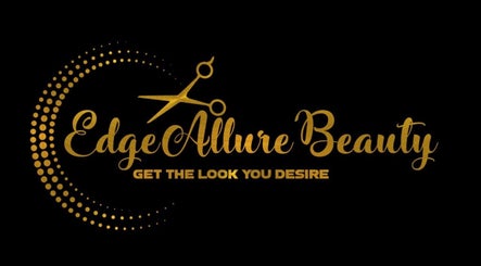 Edge Allure Beauty logo with gold text and scissor icon, Kingston, St. Andrew Parish, JM.
