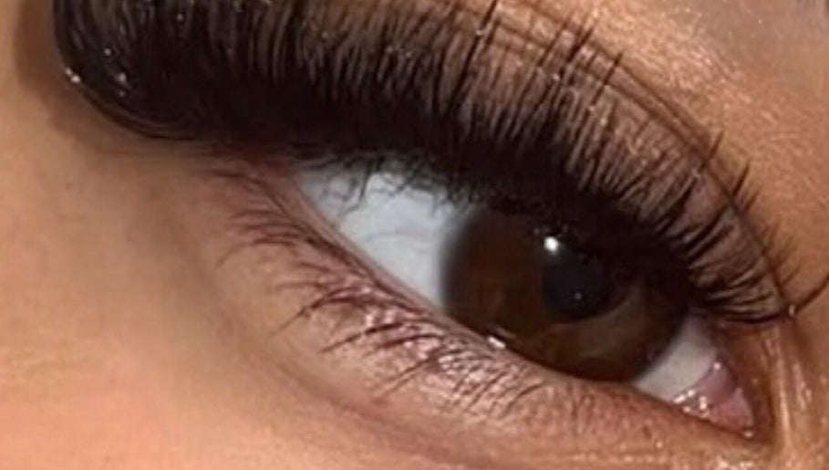 Close-up of beautifully done lashes at Prestige Lash Lounge, Birmingham, England, GB.