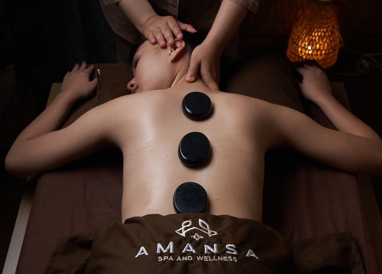 Hot stone therapy at Amansa Spa and Wellness Solo in Central Java, Central Java, ID.